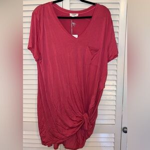 Umgee Women's Pink V-Neck Dress